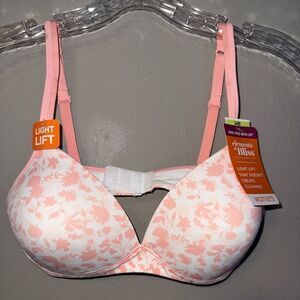 Warner's Light Lift Wire-free Pink Floral Bra